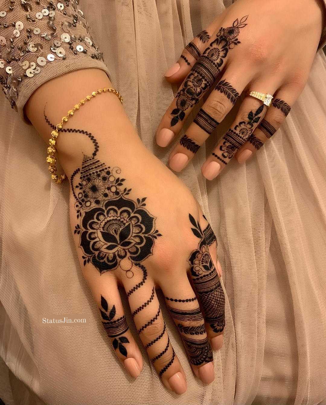 Front hands Arabic Mehndi Designs