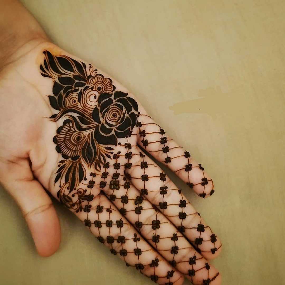 Rose Flower Front Hand Arabic Mehndi Designs