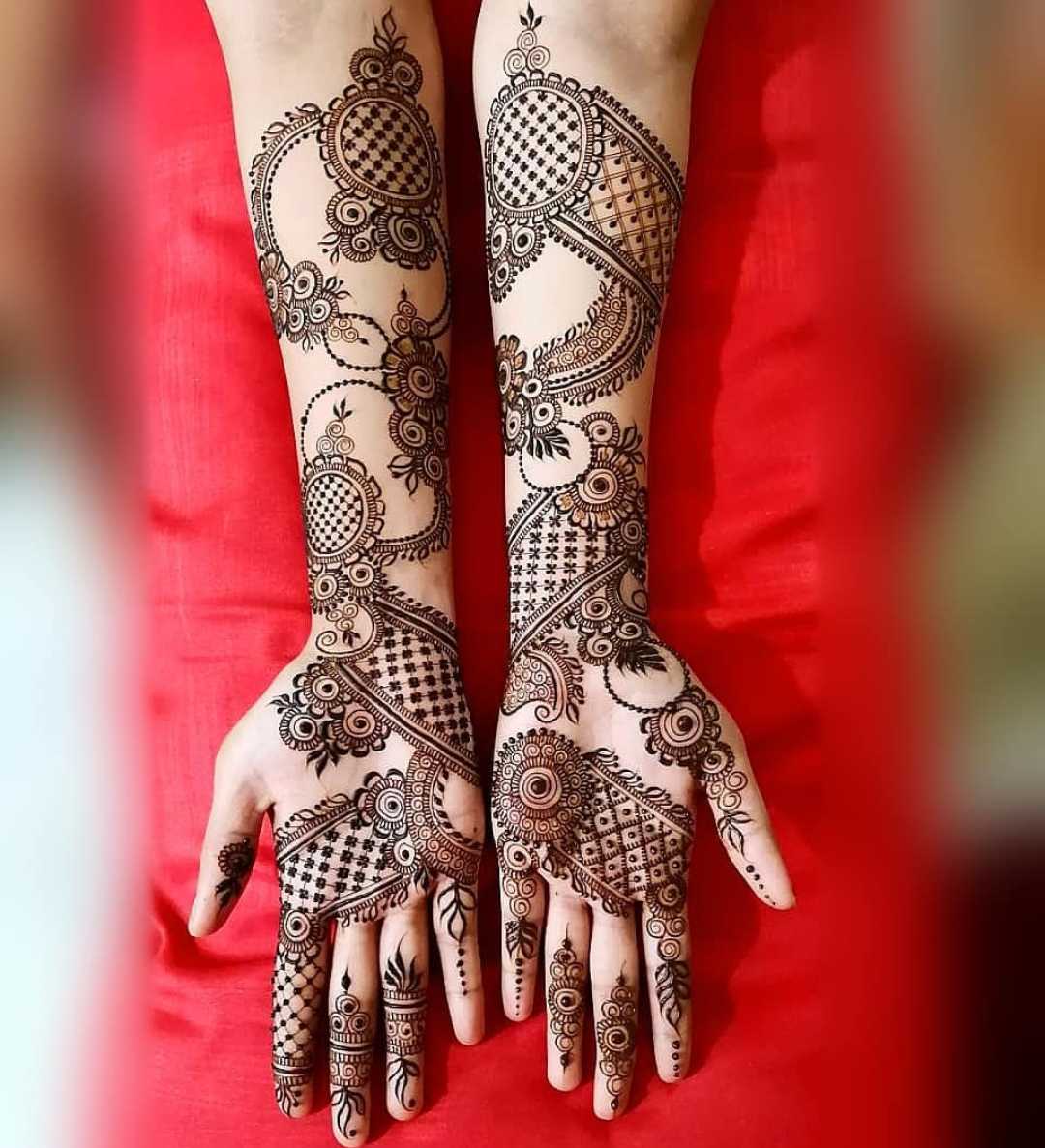 Both Hand Front side Bridal Mehndi Design Image 