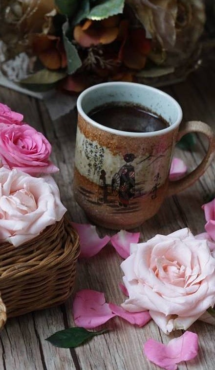 Coffee Mug With Rose Mobile Wallpapers