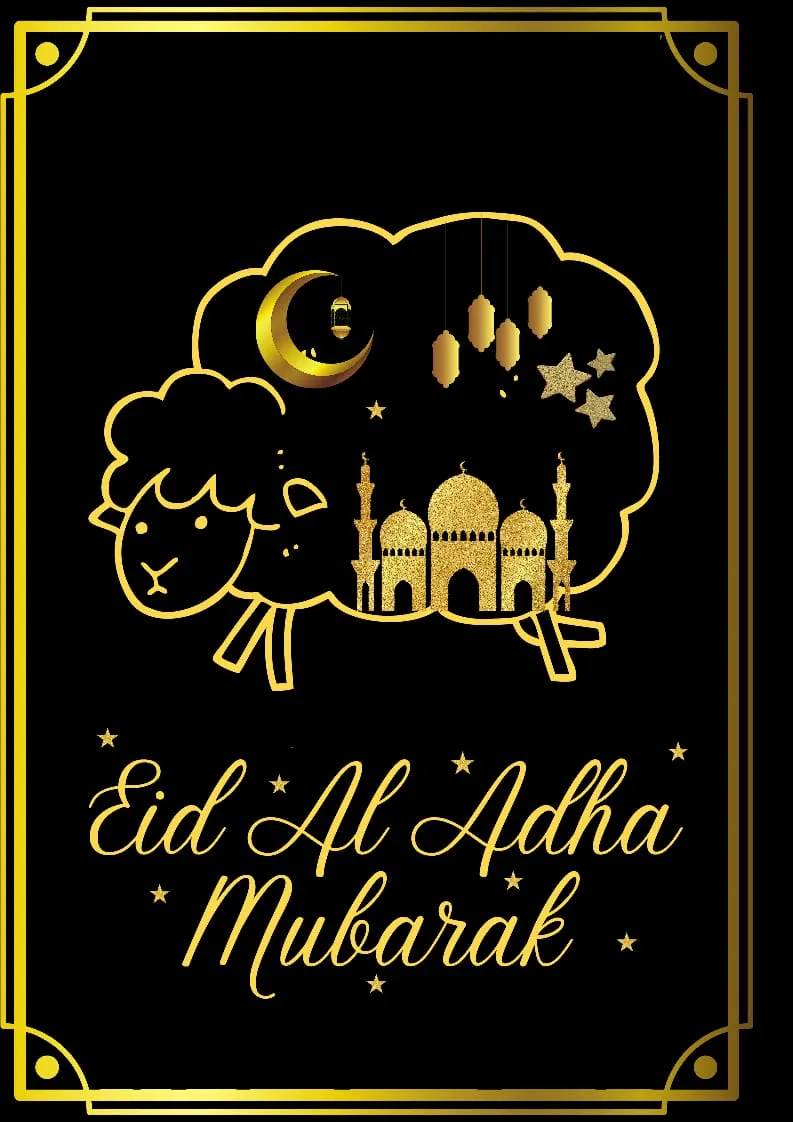 Black Eid Al Adha Mubarak Status Image
